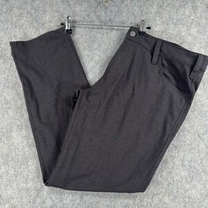 34 Heritage Pants Mens 38x30 Gray Check Stretch Chino 5 Pocket Casual Dress